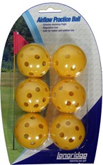 LONGRIDGE Airflows Practice Golf Balls Yellow x6