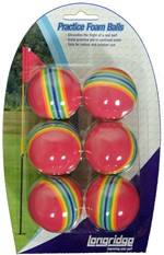 LONGRIDGE Foam Practice Golf Balls Multicolour x6